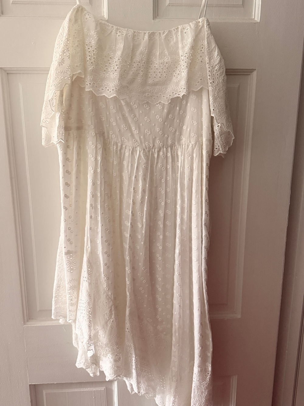 White Eyelet Off-Shoulder Dress